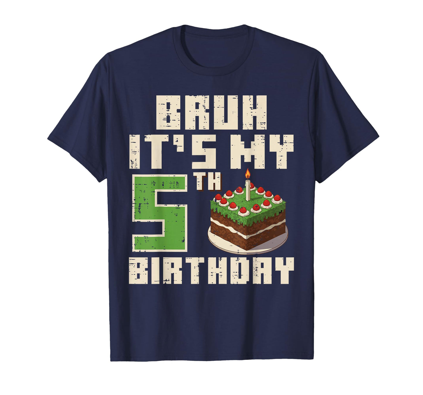 5th Birthday Pixel Gaming 5 Year Old Gamer Bday Boys Kids T-Shirt