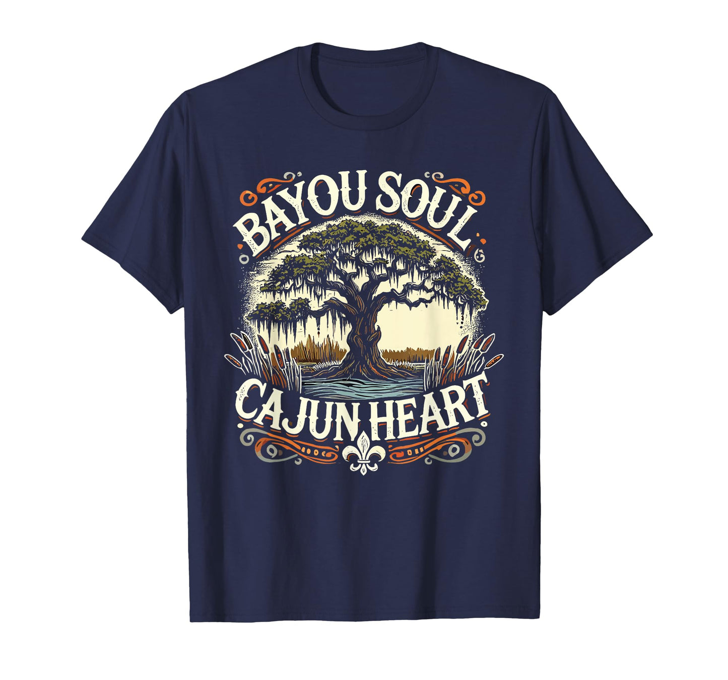 Bayou Soul Cajun Heart Louisiana History T-Shirt