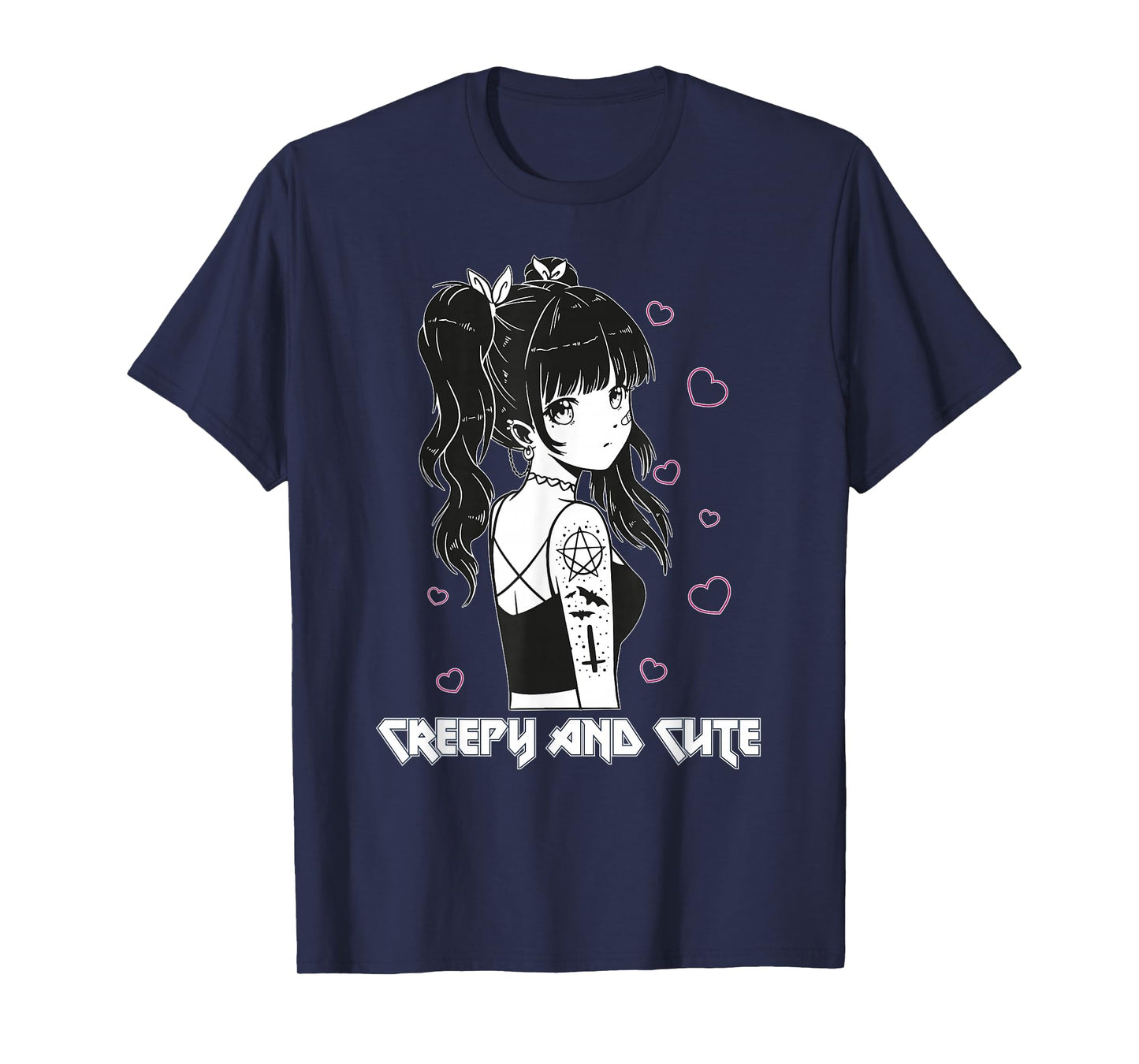 Creepy And Cute Emo Goth Girl Japanese Anime T-Shirt