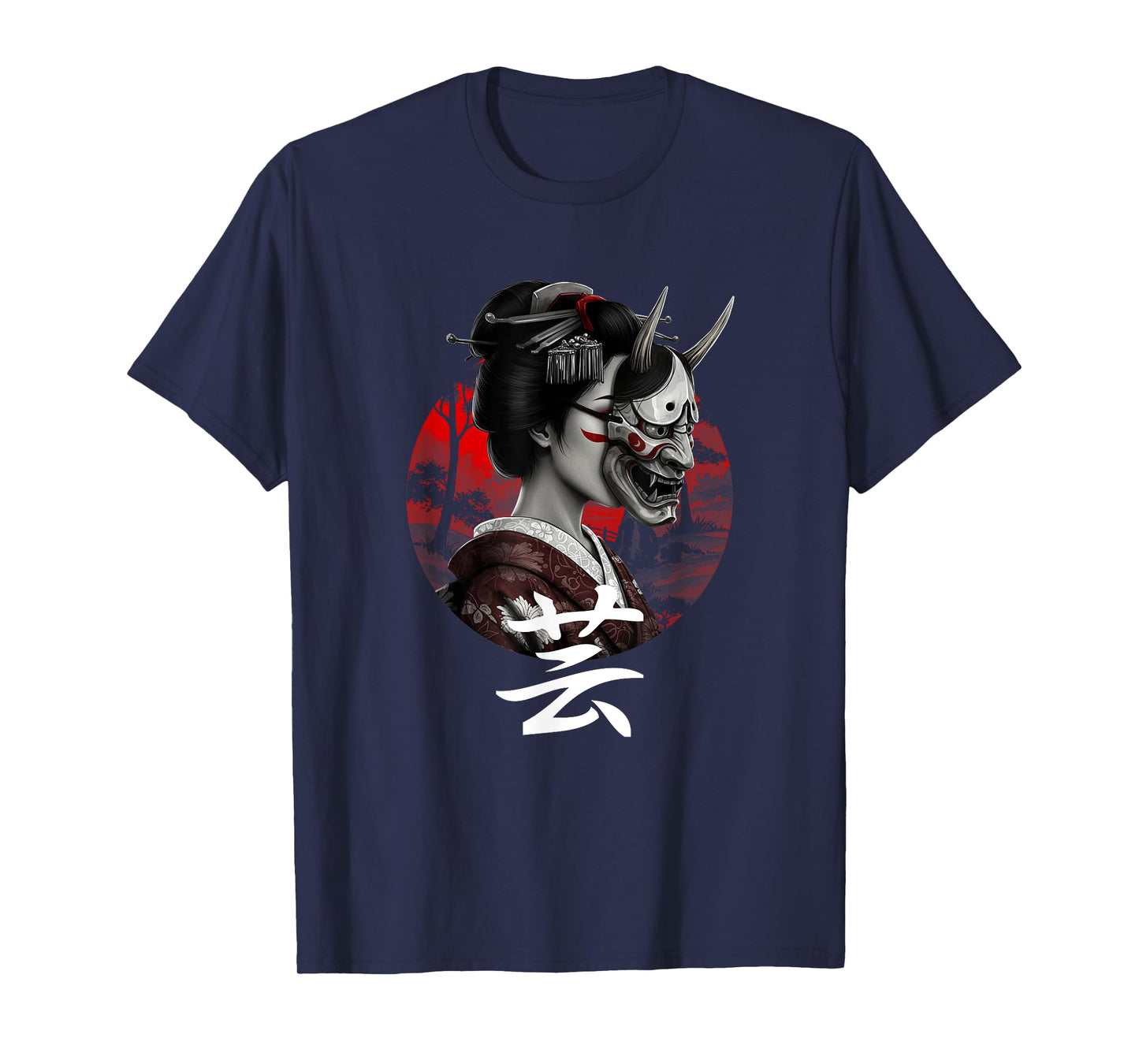 Geisha Hannya Noh mask Oni Aesthetics Japanese graphics T-Shirt
