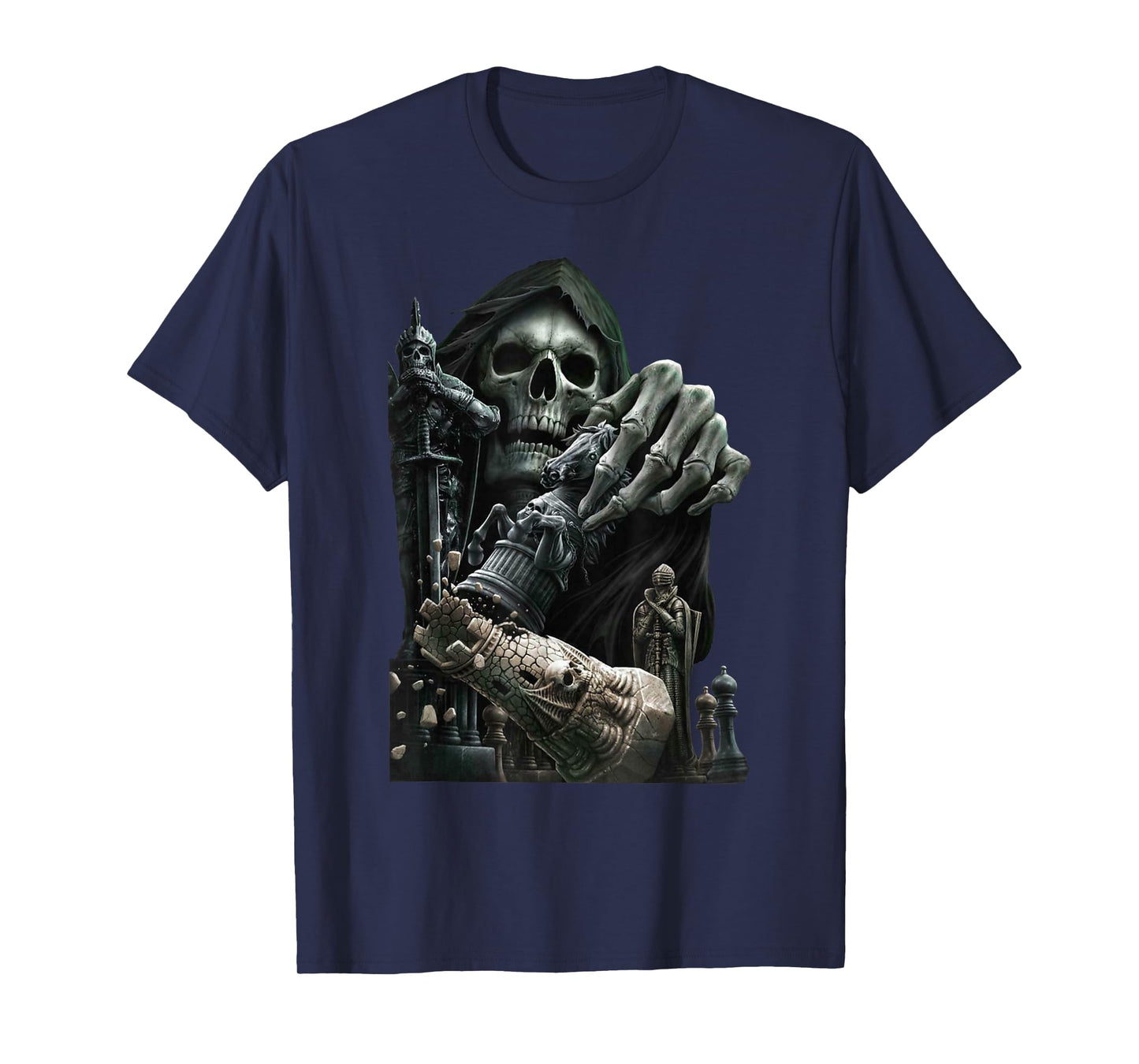 Funny Chess Grim Reaper Skull Cool Gothic Chess Lover Gift T-Shirt