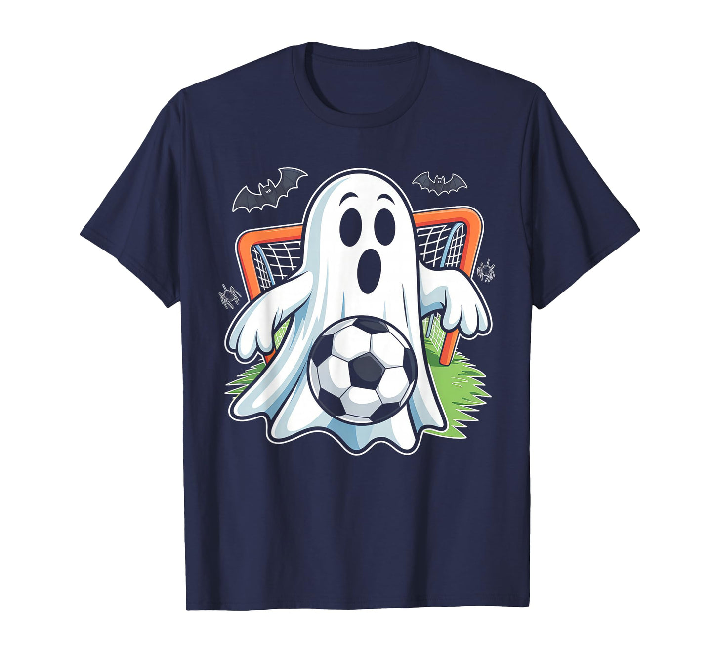 Boo Ghost Playing Soccer Funny Halloween Soccer Costume T-Shirt