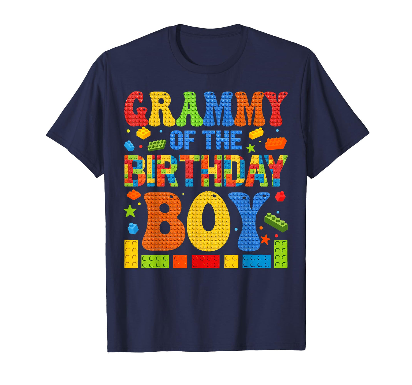 Grammy Of The Birthday Boy Building Block Birthday Party T-Shirt