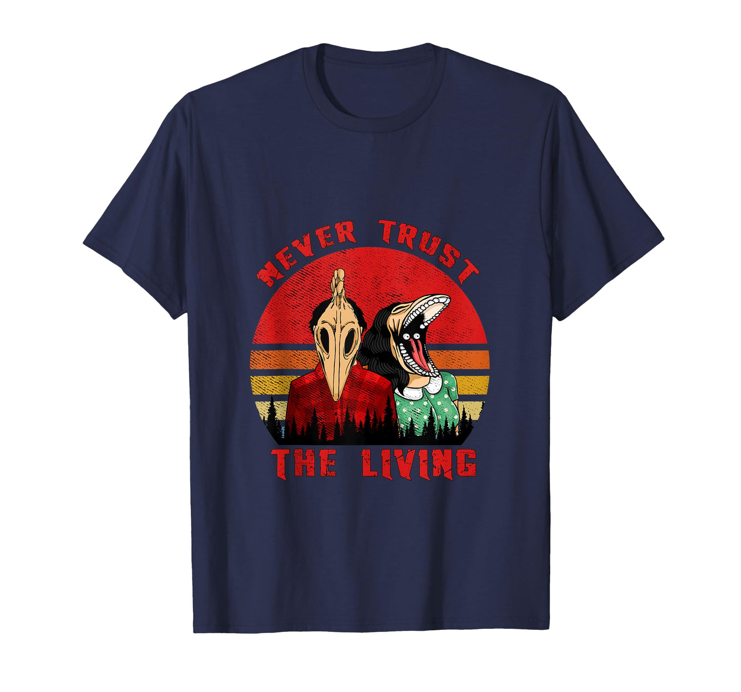 Retro Vintage Never Trust The Living Creepy Goth Grunge Emo Tank Top