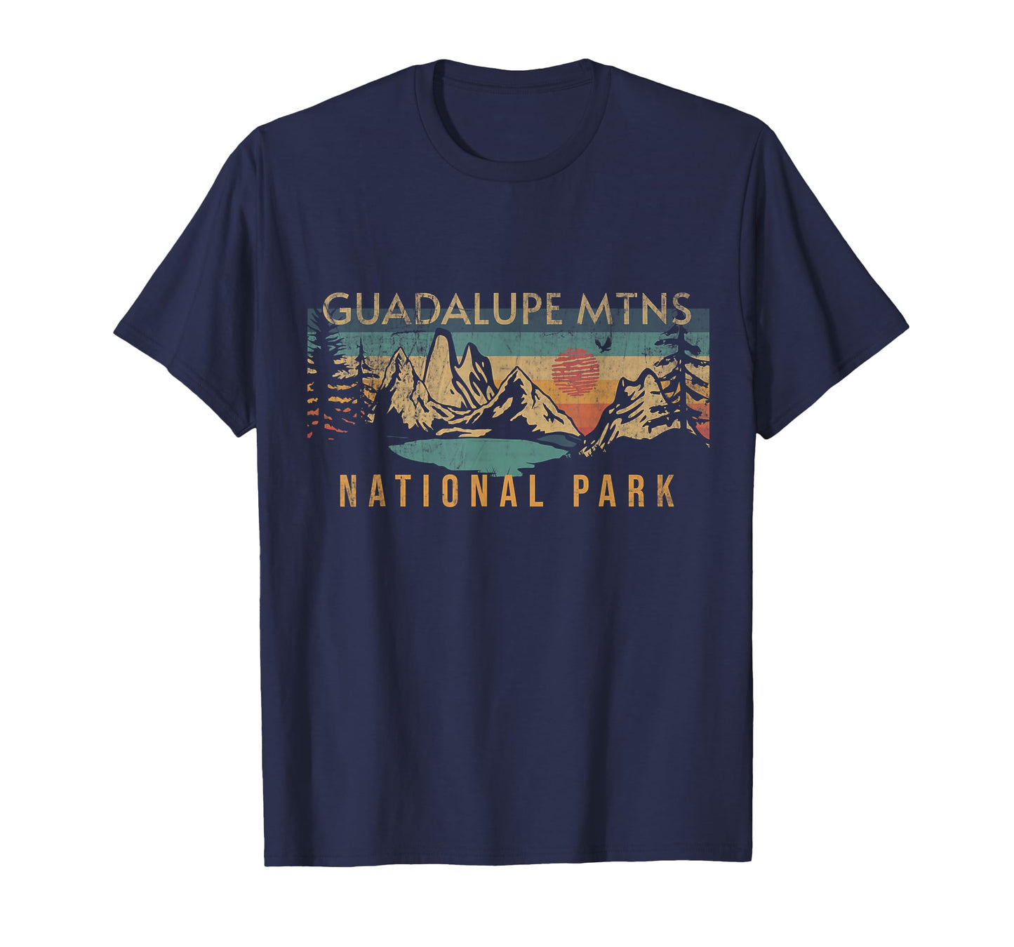 Guadalupe Mountains National Park Retro T-Shirt - Grey, Unisex-Kids, Small