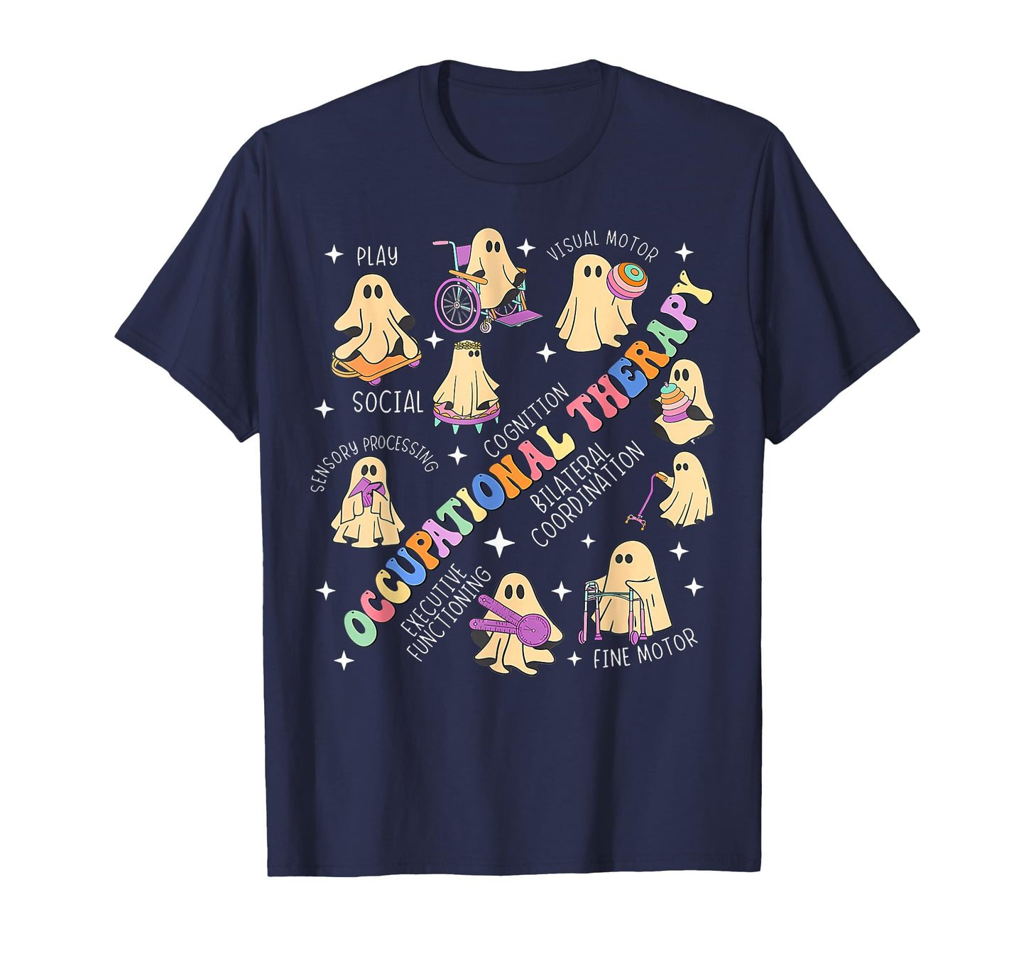 OT Occupational Therapy Therapist Halloween Spooky OTA Ghost T-Shirt