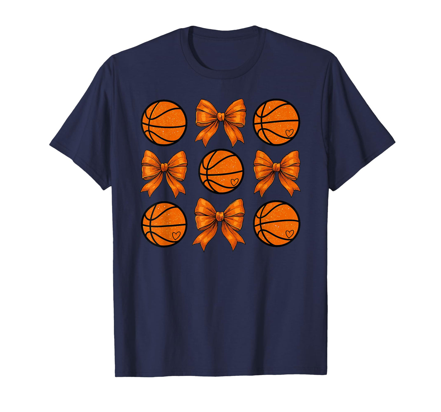 Basketball Bow Game Basketball Coquette Bow Women Girls T-Shirt