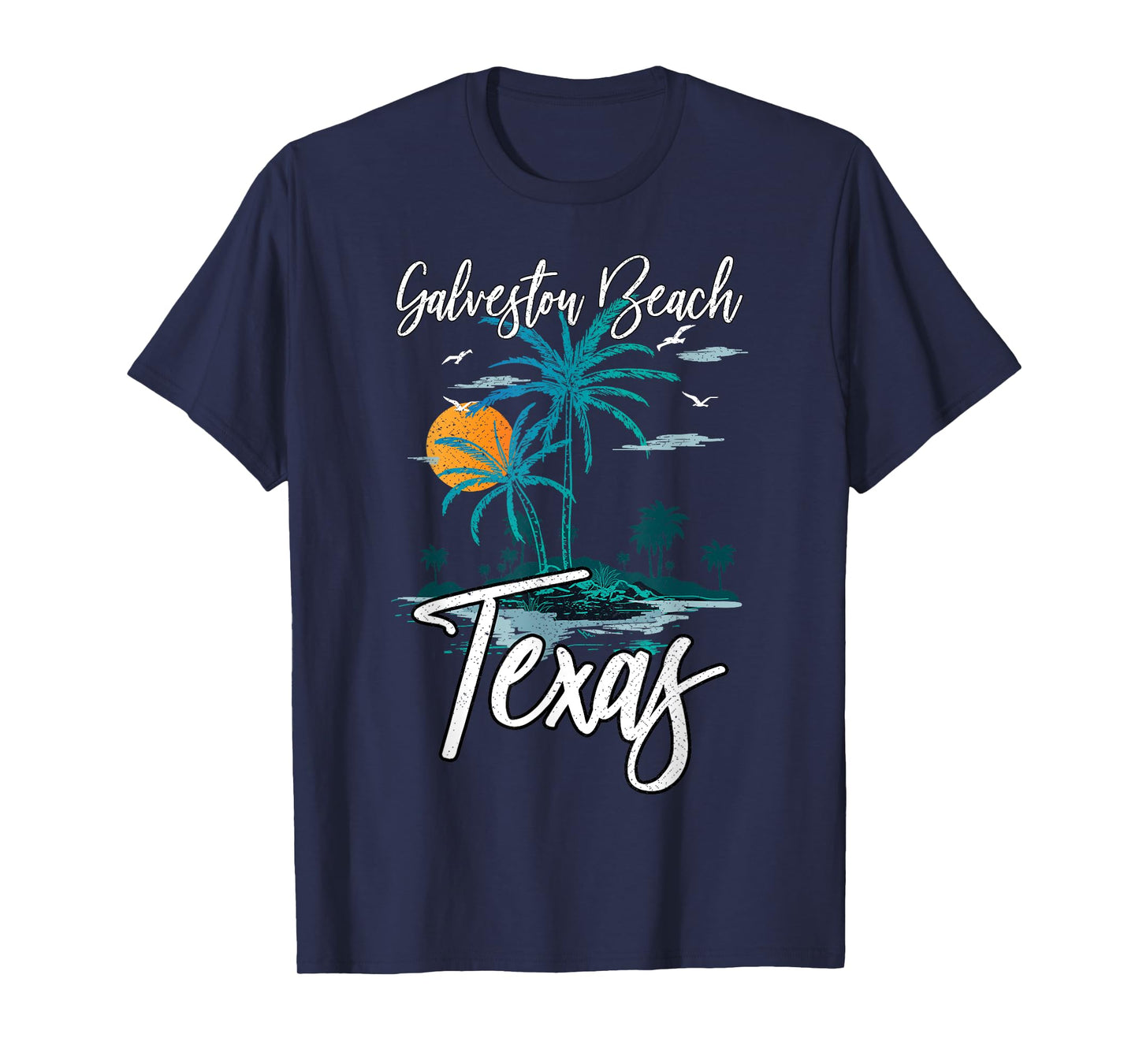 Family Vacation Retro Sunset Texas Galveston Beach Men Women Kids T-Shirt