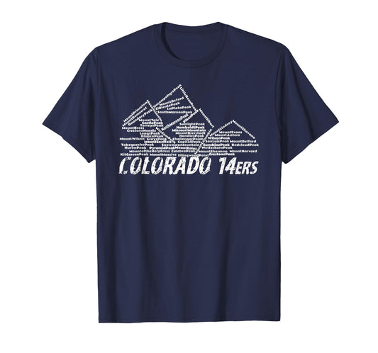 Colorado 14ers TShirt - Fourteeners and High Peaks Tee T-Shirt