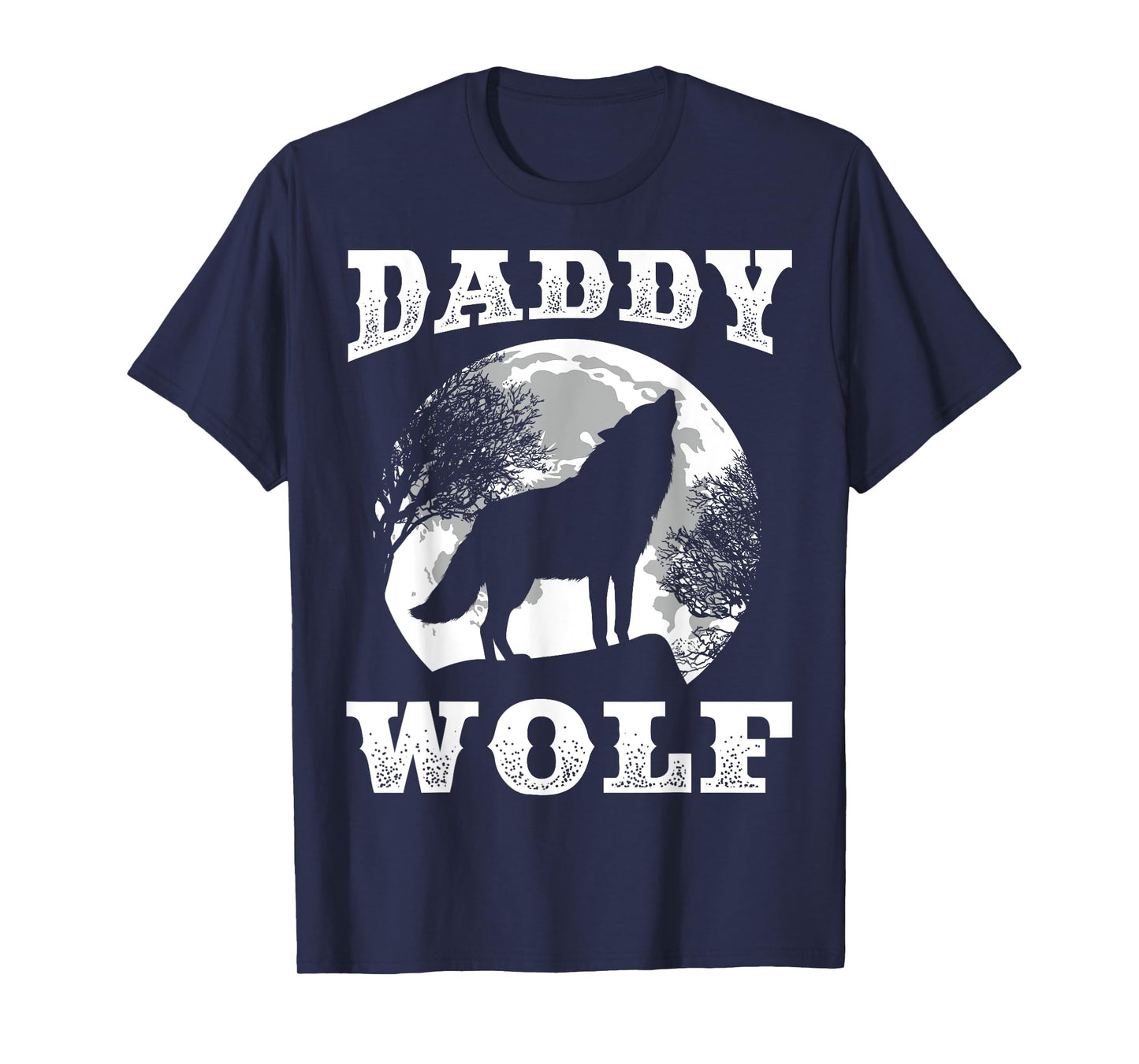 Daddy Wolf Design Wolves Dad Moon T-Shirt