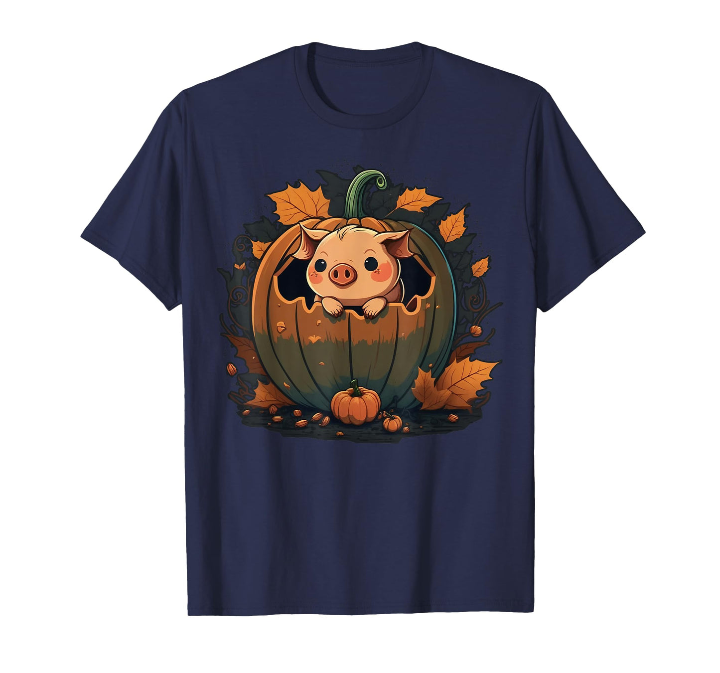 Pumpkin Pig costume on Pig Halloween T-Shirt
