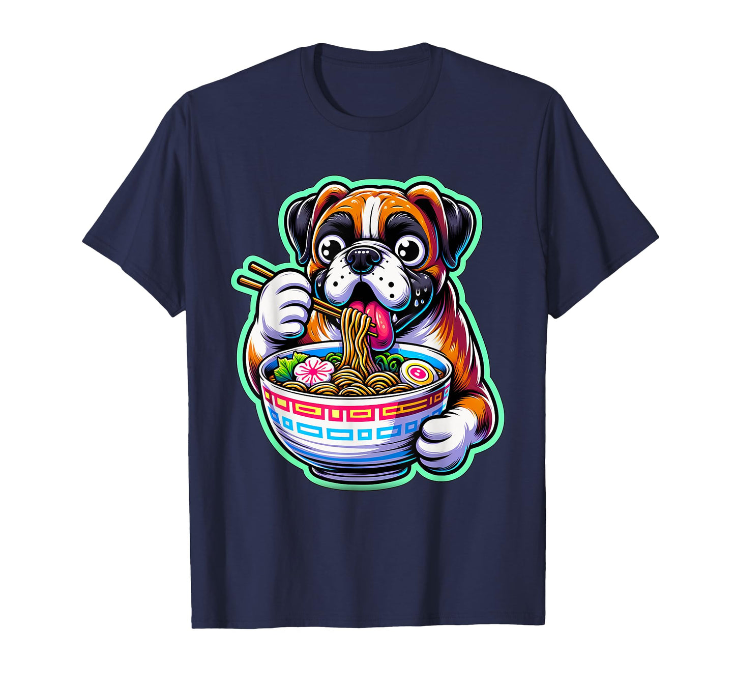 Kawaii Anime Boxer Dog Ramen T-Shirt