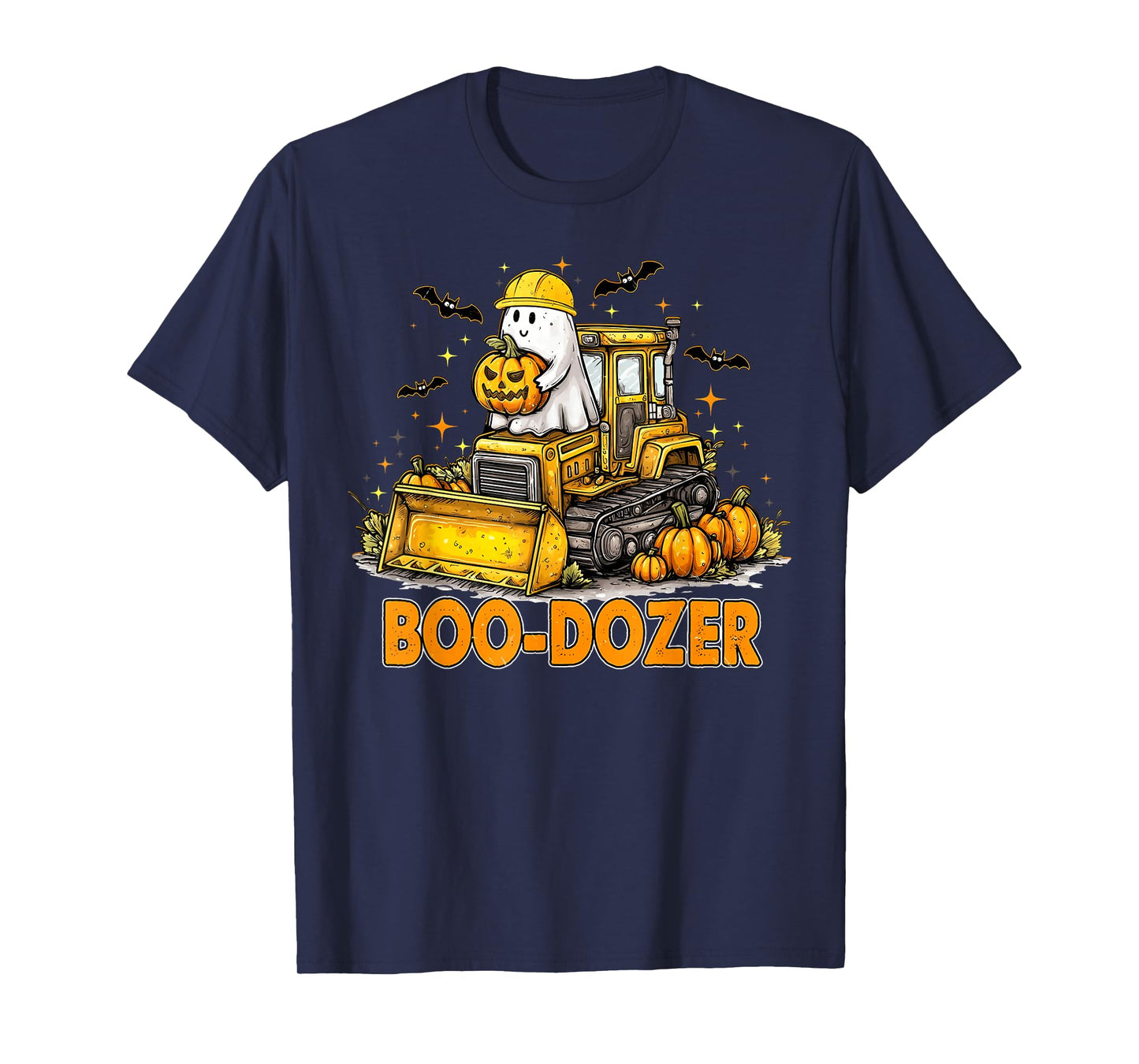 Boo Dozer Ghost Bulldozer Halloween Construction Trucks Kids T-Shirt
