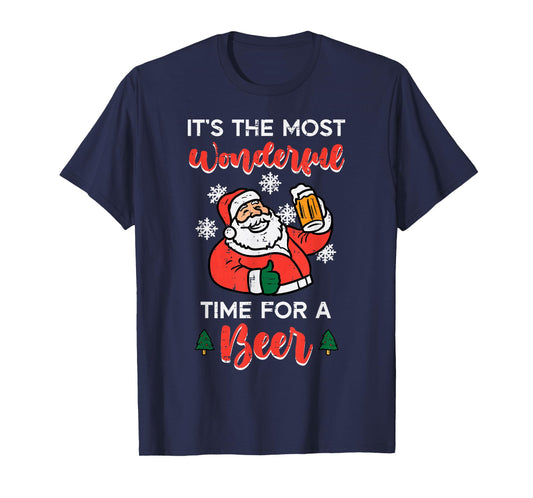 Christmas Most Wonderful Time for Funny Santa Xmas Dad Men T-Shirt