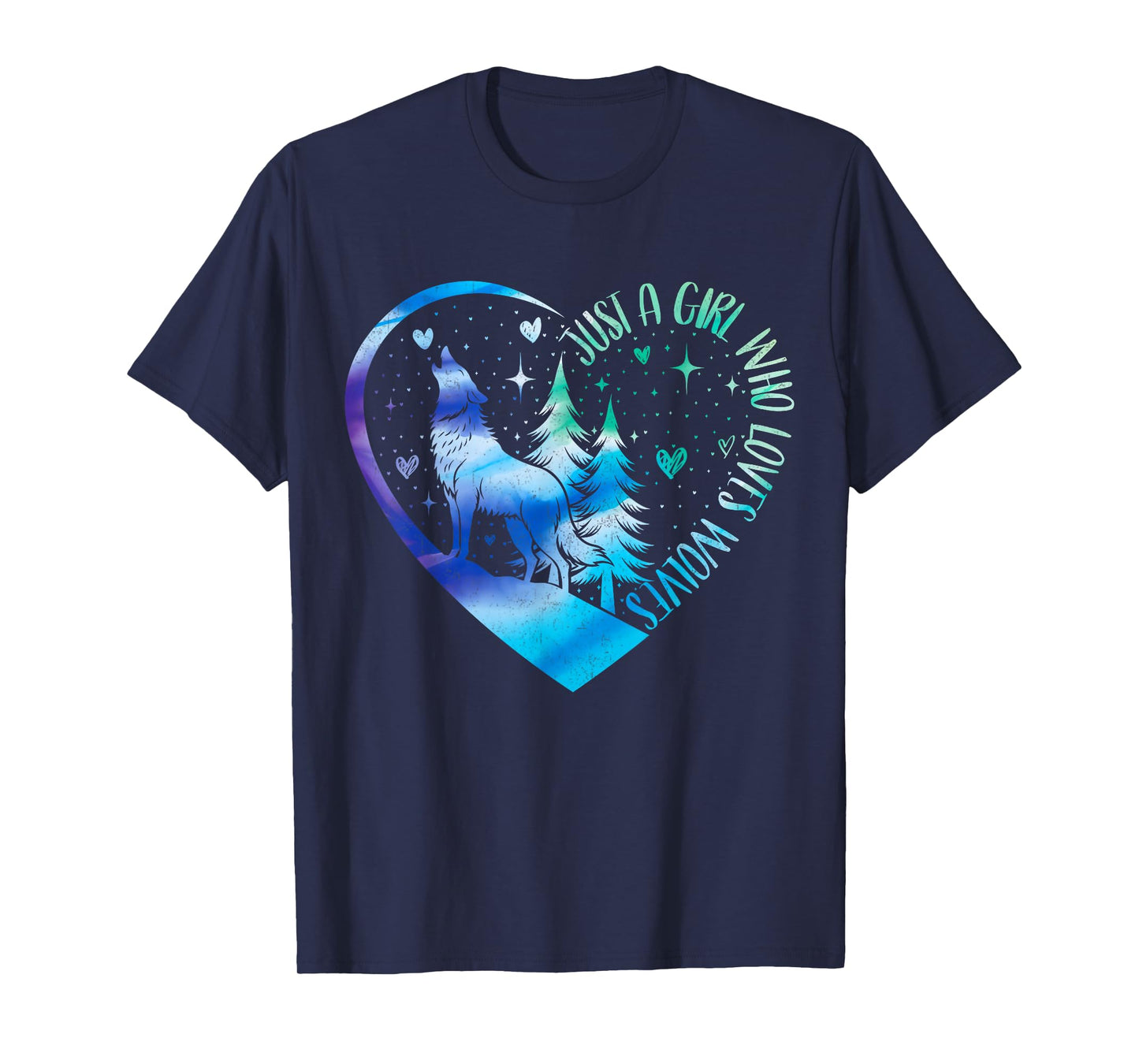 Cute Just a Girl Who Loves Wolves Wolf Lover Women And Girls T-Shirt