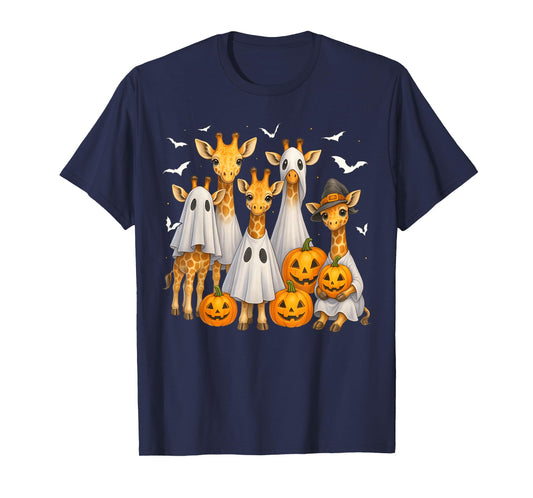 Funny Giraffe Halloween Lover Spooky Ghost Men Women Kids T-Shirt