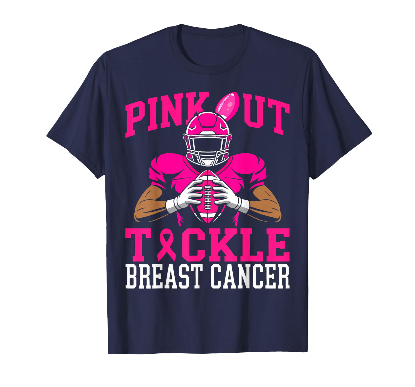 Football Pink Out Tackle Breast Cancer Awareness Women T-Shirt