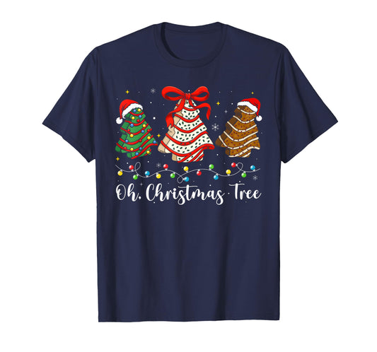 Groovy Oh Christmas Tree Cakes Debbie Becky Jen Cake Lovers T-Shirt