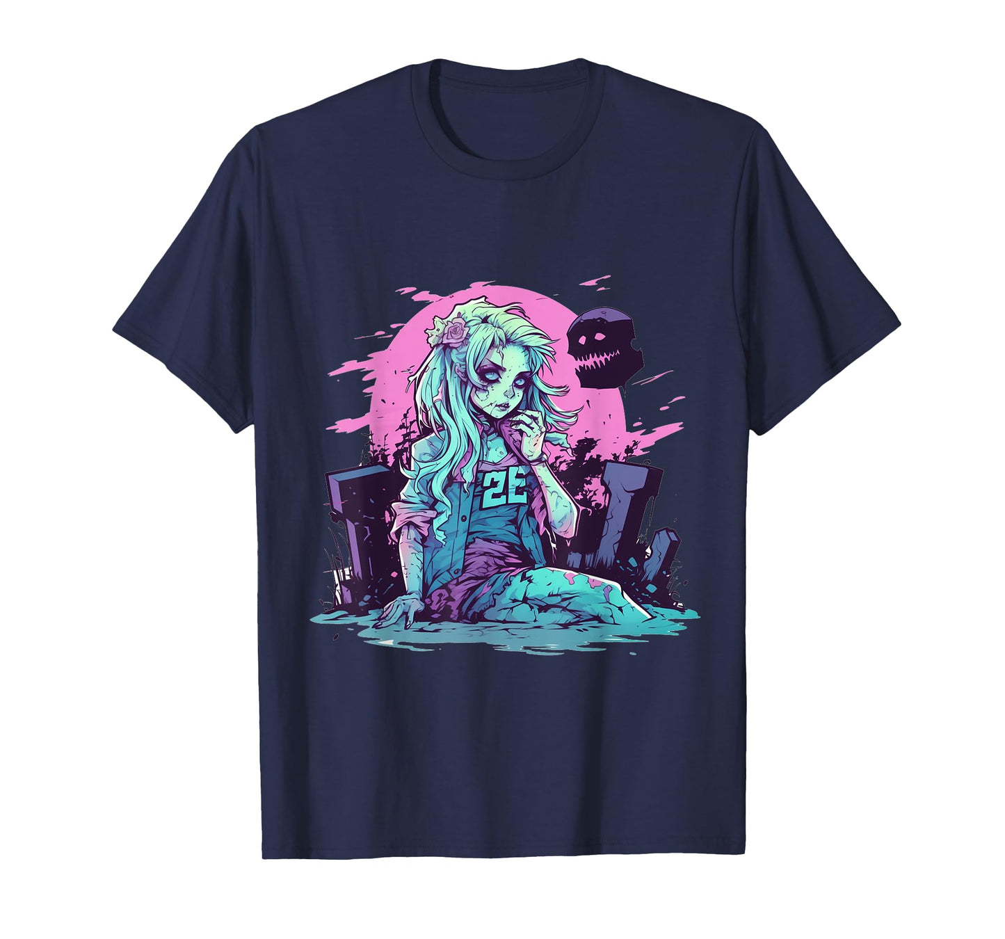Anime Girl Zombie Halloween Costume Manga Otaku Women Kids T-Shirt