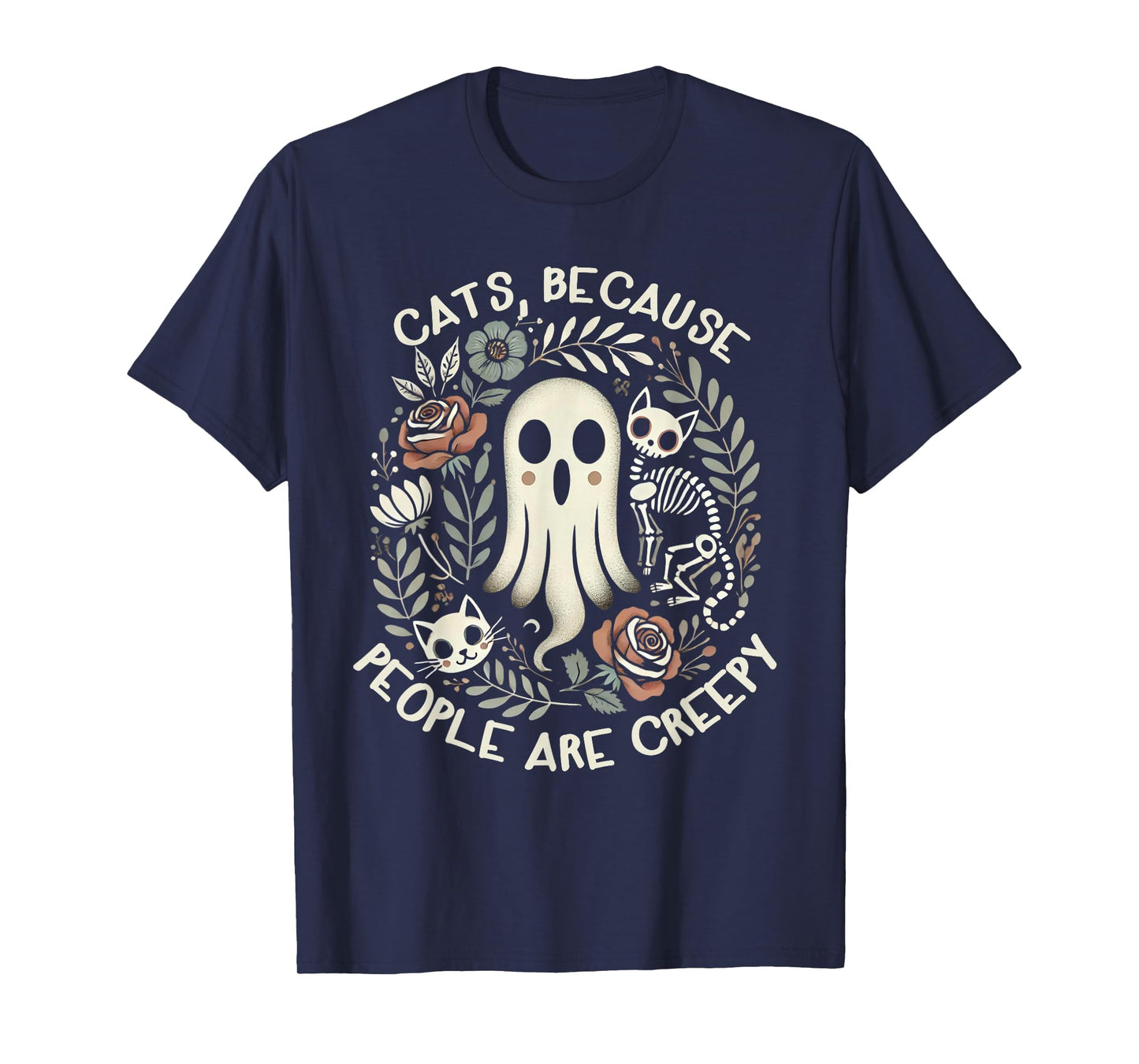 Retro Cats Because People Are Creepy Shirt Halloween T-Shirt
