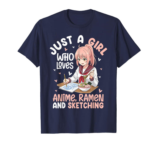 Just a Girl Who Loves Anime Ramen and Sketching Toddler T-Shirt