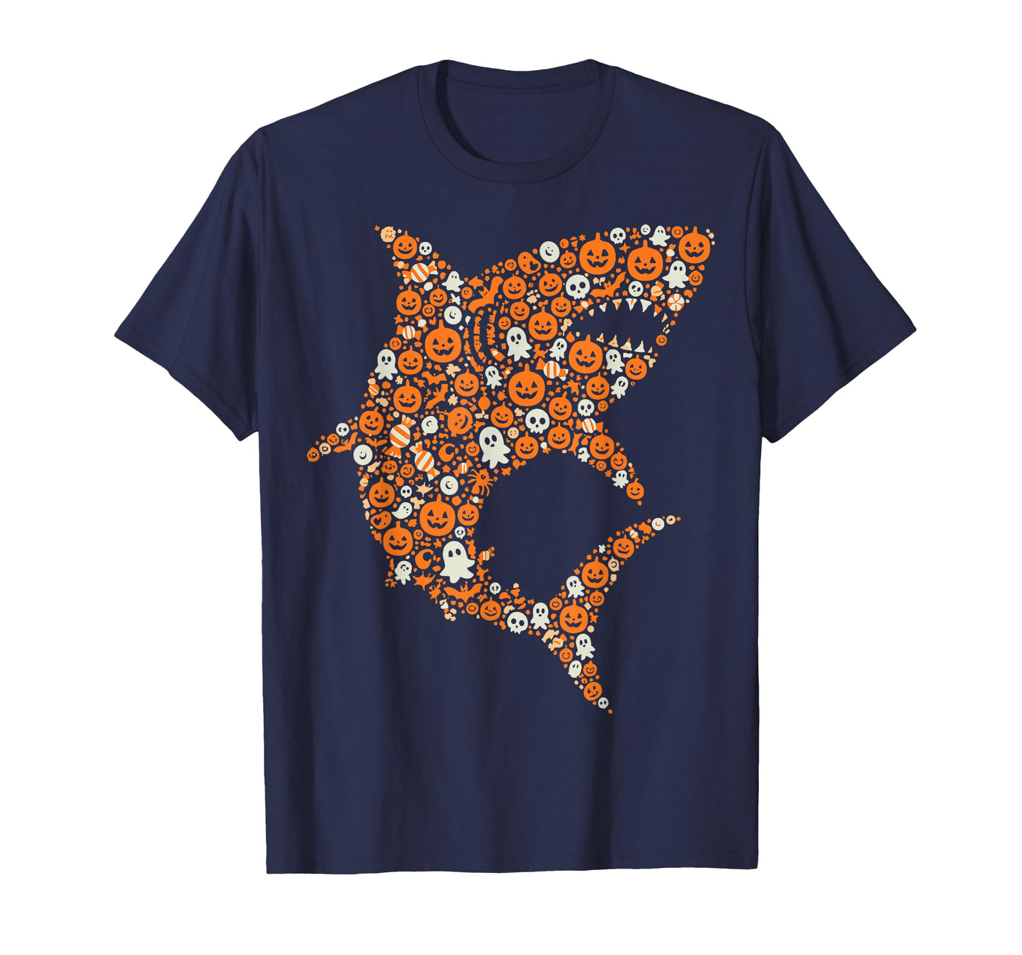 Halloween Sharks Lover Pumpkin Ghost Shark T-Shirt