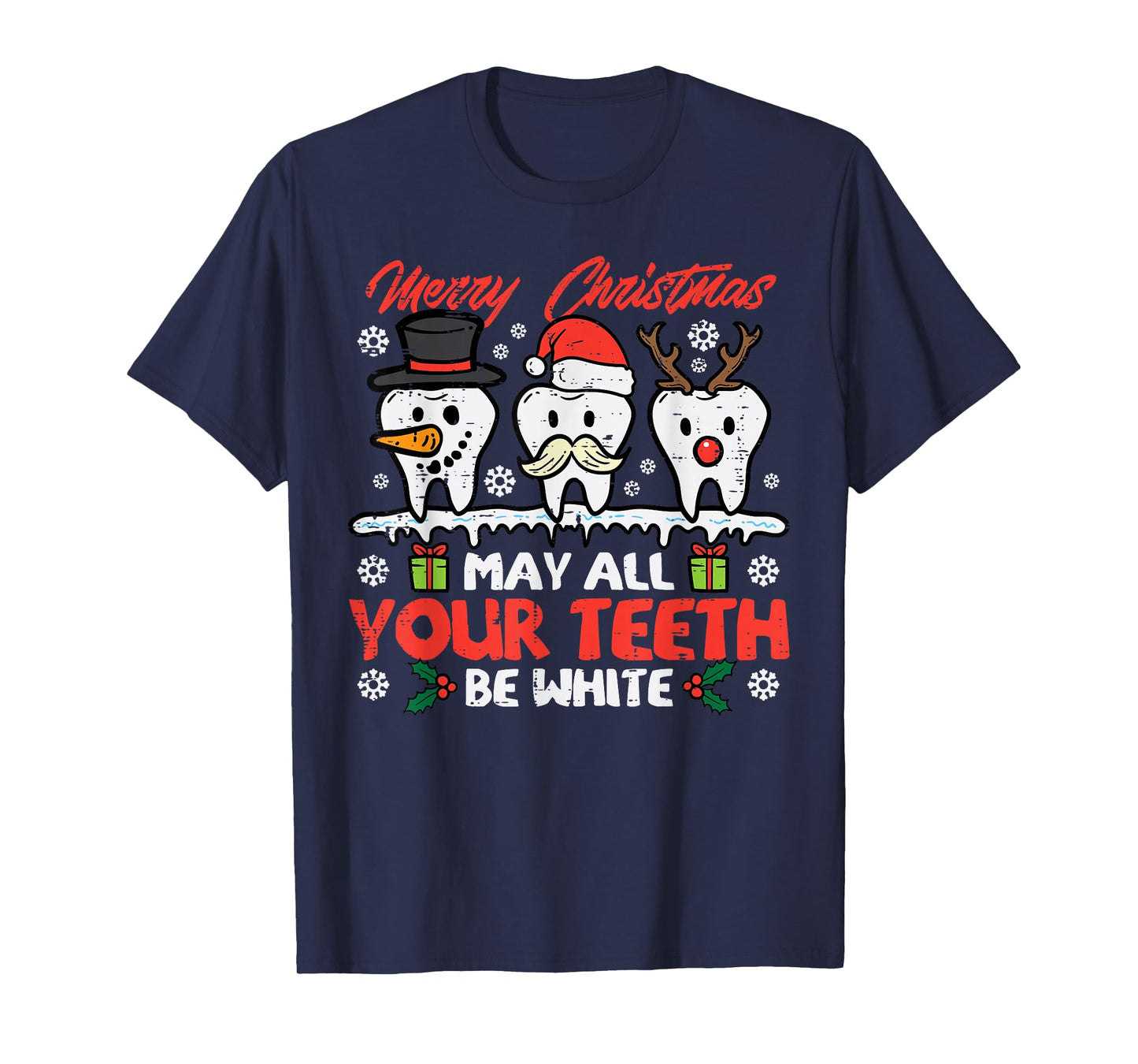 Christmas All Teeth White Xmas Dentist Dental Squad Women T-Shirt