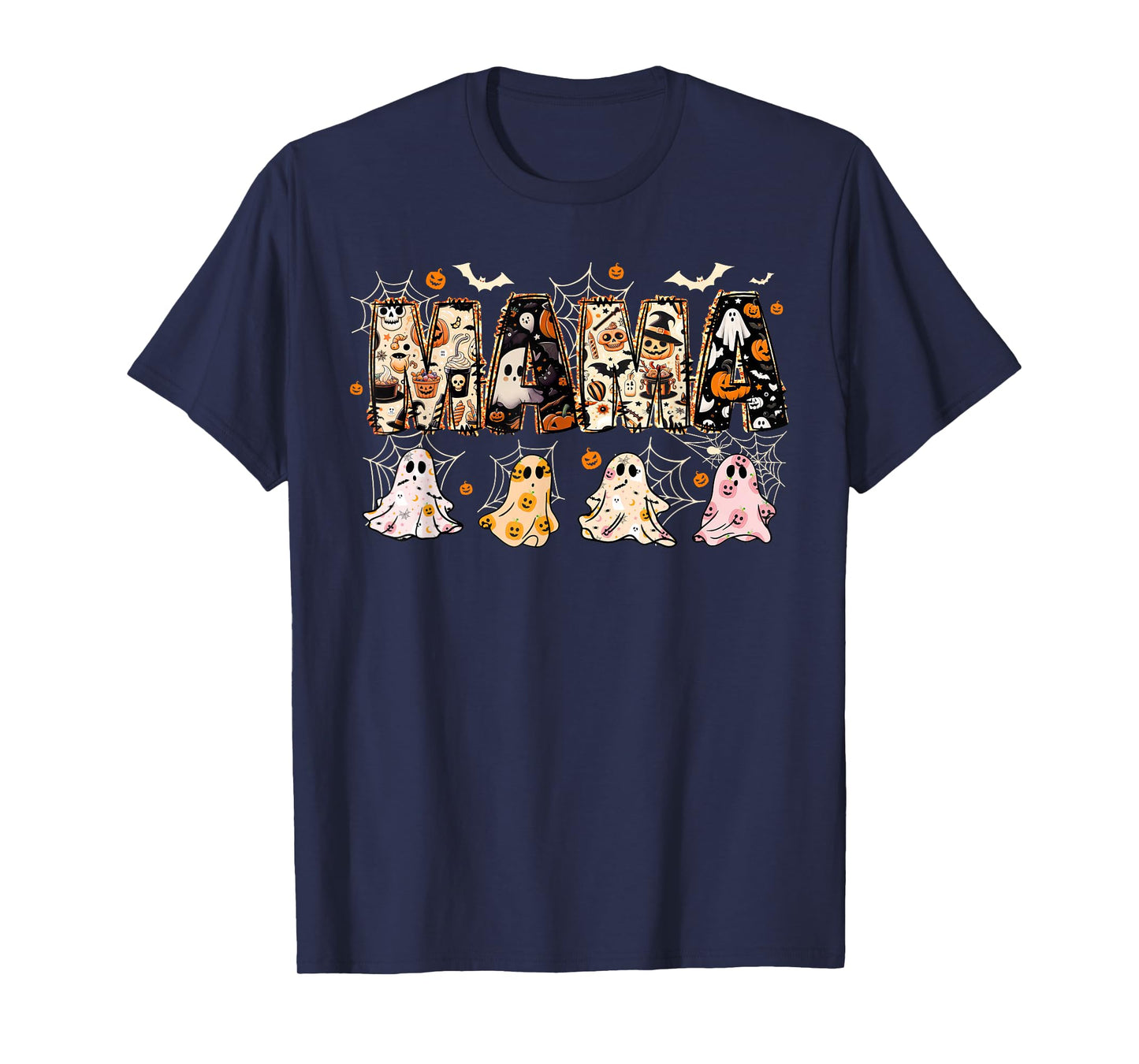 Retro Mama Halloween Mom Life Ghost Halloween T-Shirt