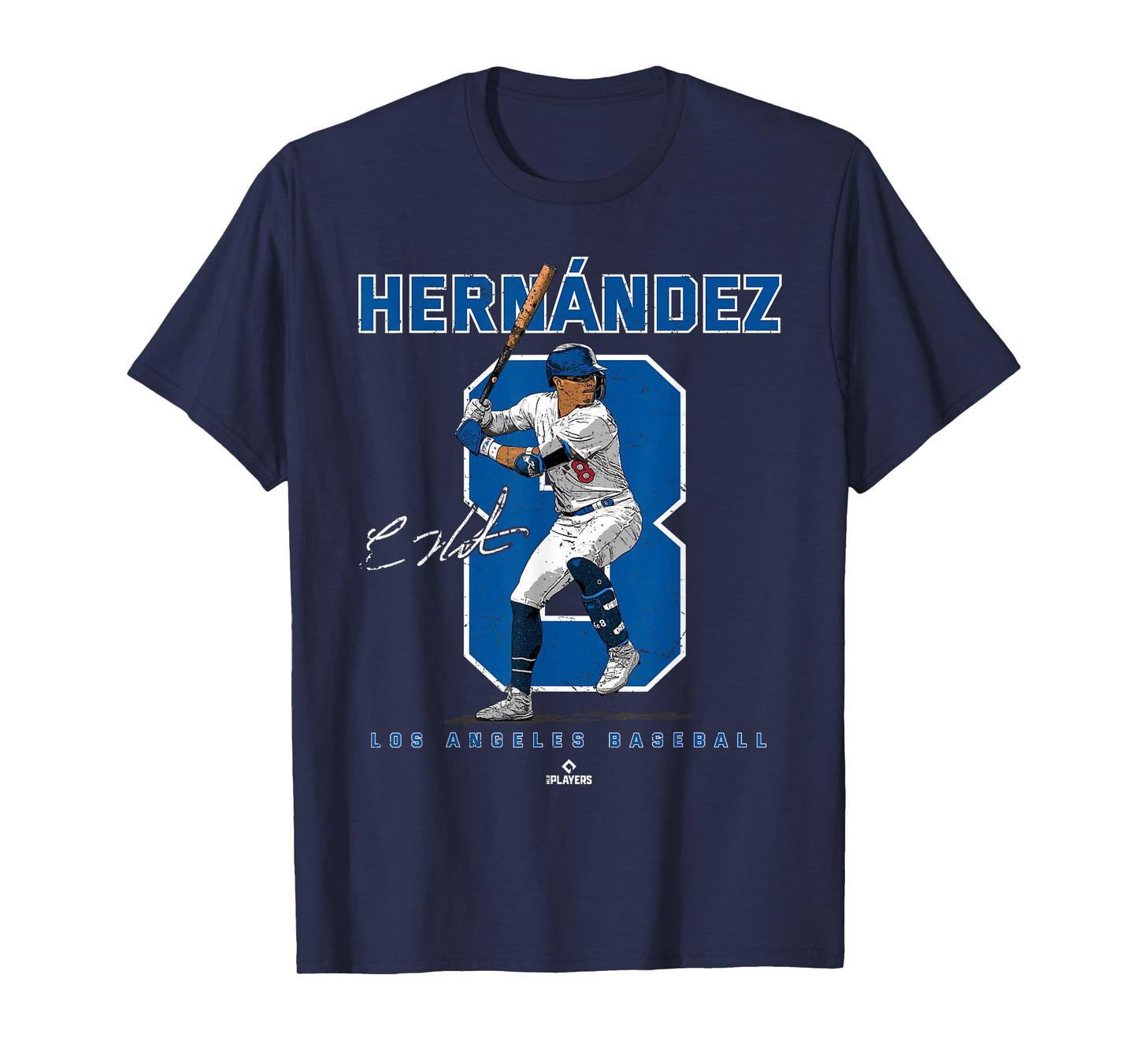 Number and Portrait Kike Hernandez Los Angeles MLBPA T-Shirt