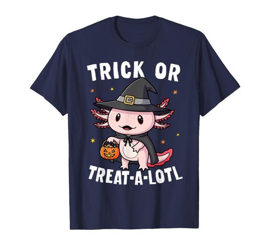 Trick or Treat A Lotl Axolotl Halloween Costume Witch Girls T-Shirt