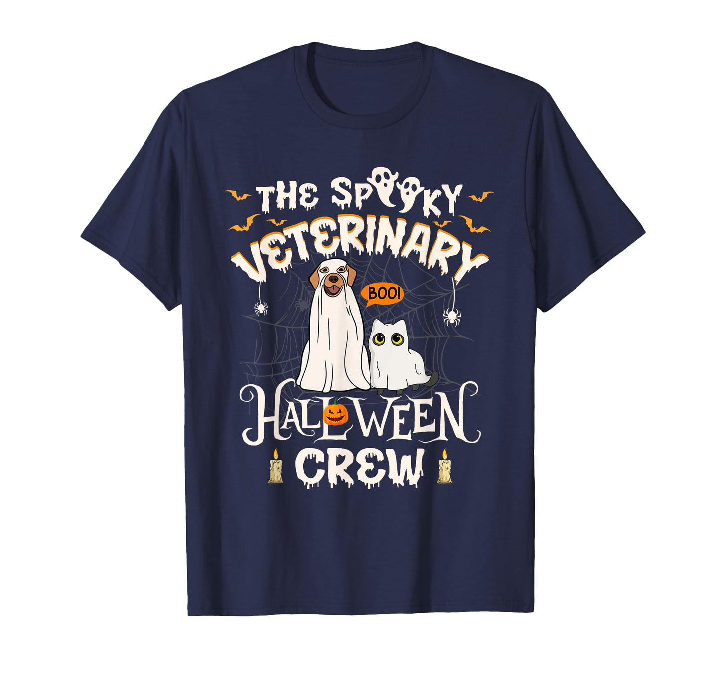 Funny Ghost The Spooky Veterinary Halloween Crew Vet Tech T-Shirt