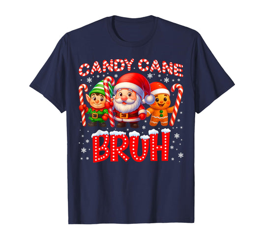 Candy Cane Bruh Cute Santa Elf Christmas Xmas Boy Toddler T-Shirt