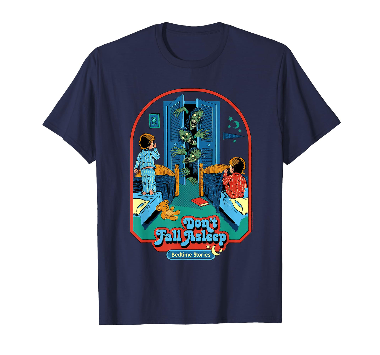 Steven Rhodes Don't Fall Asleep Stories Retro Dark Humor T-Shirt