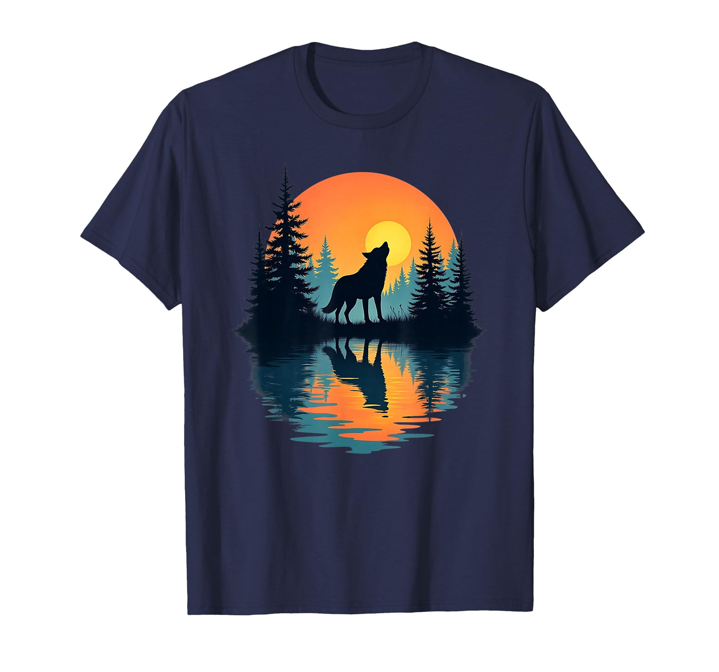 Graphic Wolf Lover Forest Nature Wildlife Outdoor T-Shirt