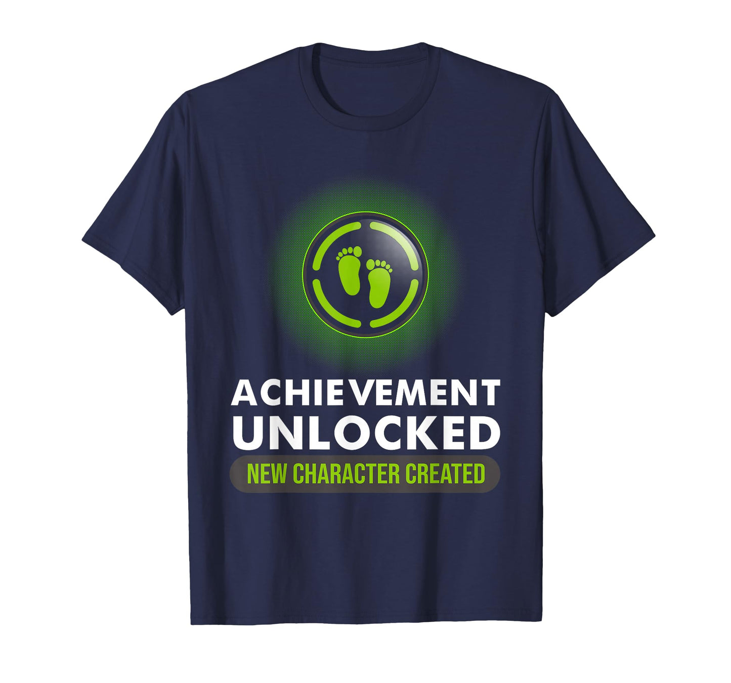 Cute Pregnant Announcement Gamer Dad Mom Designs Funny Achievement Unlocked New Character Created Pregnancy T-Shirt - Unisex-Adults, Kids - Black - Short Sleeve - S - Medium