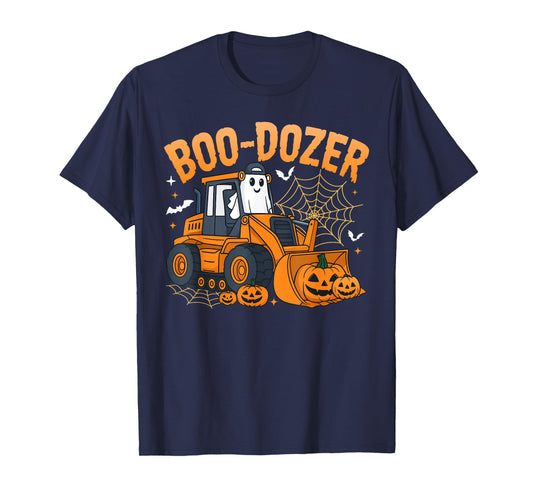 Halloween Bulldozer Ghost Boo Dozer Truck Spooky Men Boy Kid T-Shirt