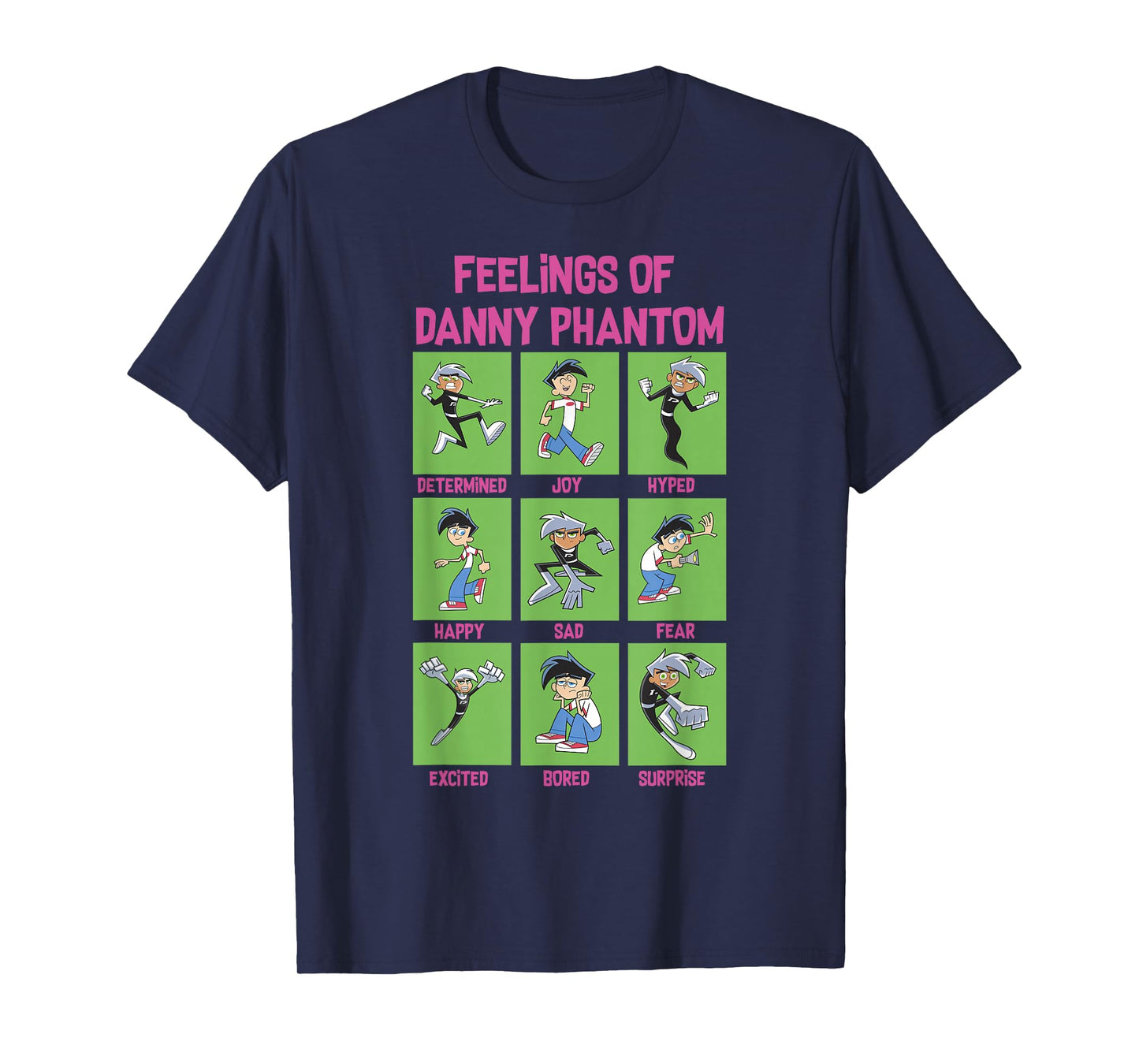 Danny Phantom The Feelings Of Danny Phantom Portrait Grid T-Shirt