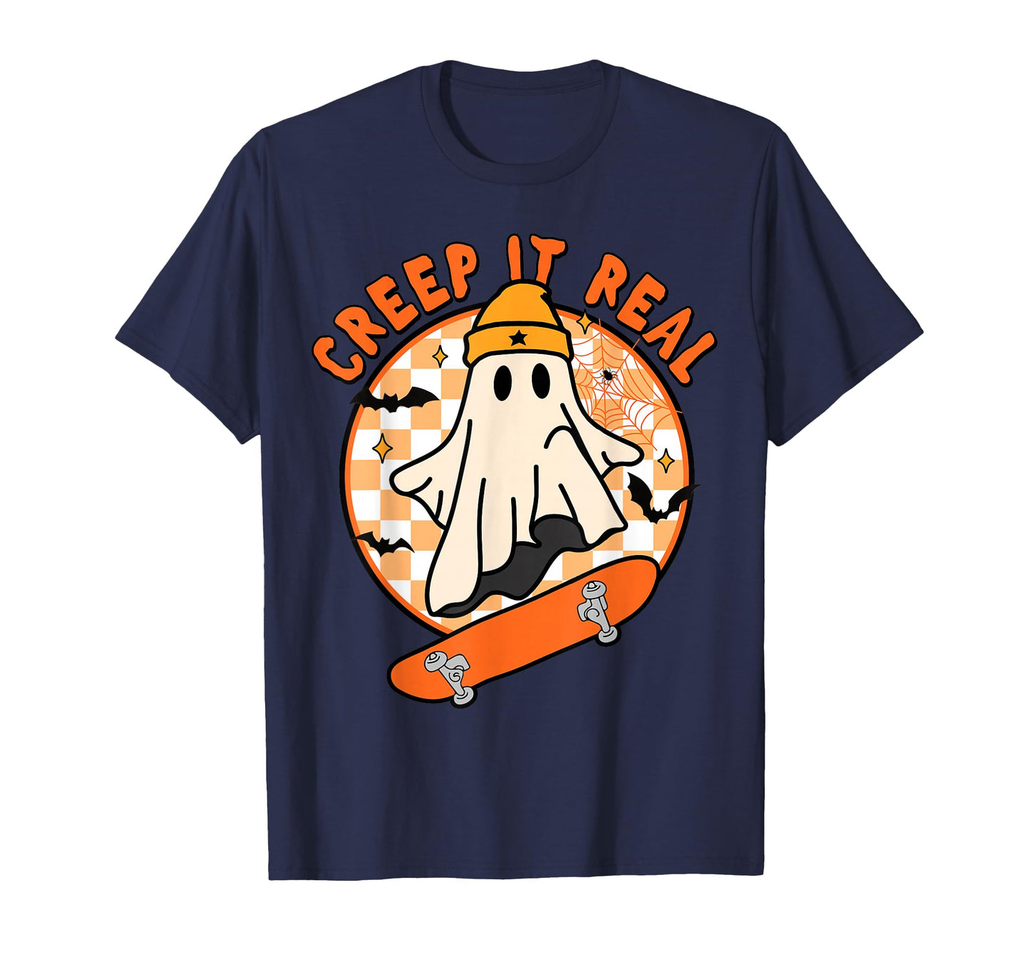 Vintage Retro Creep It Real Halloween Ghost Boy Fall Season T-Shirt