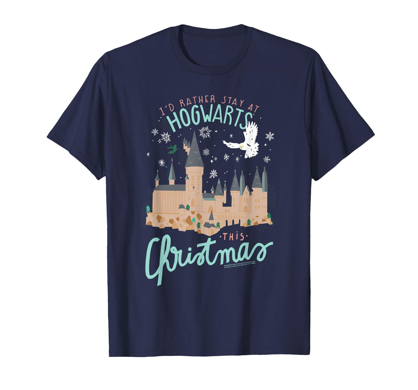Harry Potter I'd Rather Stay At Hogwarts This Christmas T-Shirt