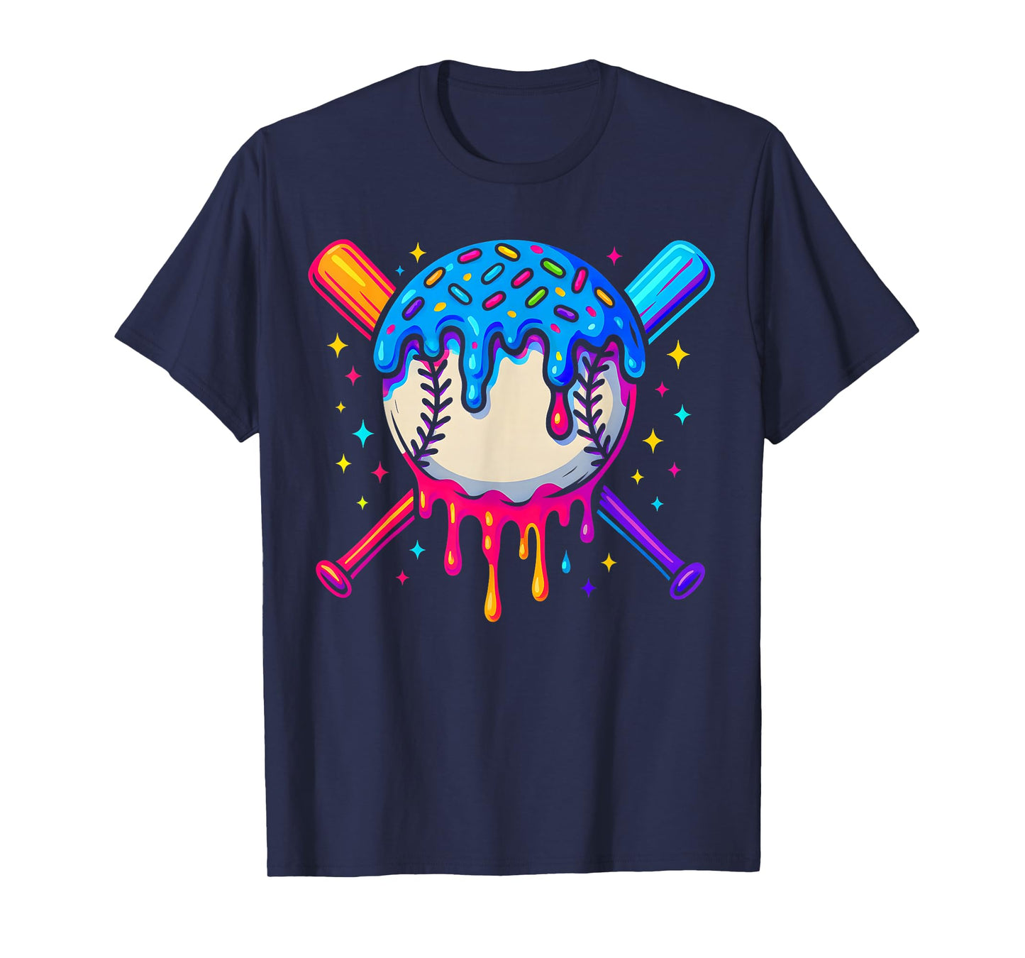 Baseball Drip Boys Ice Cream Drip Summer Sweet Baseball T-Shirt