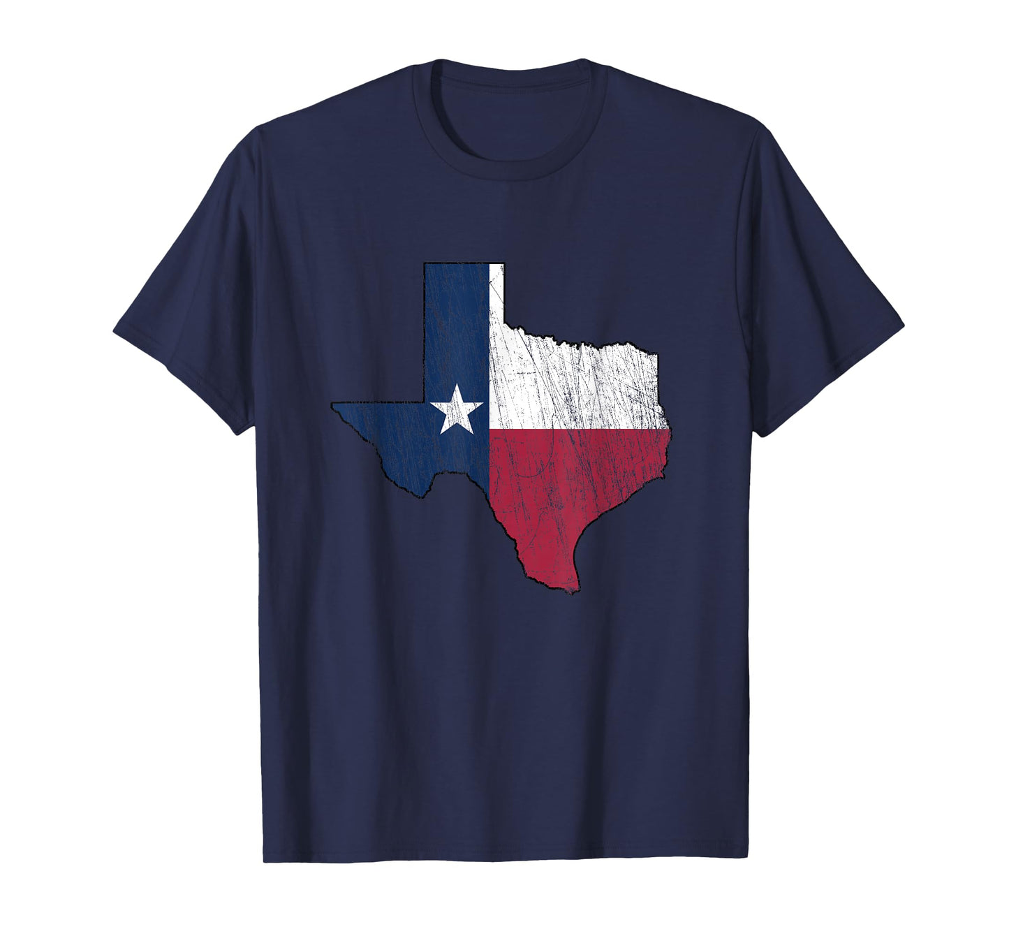 Texas Map - Worn/Distressed Design - Flag of Texas T-Shirt