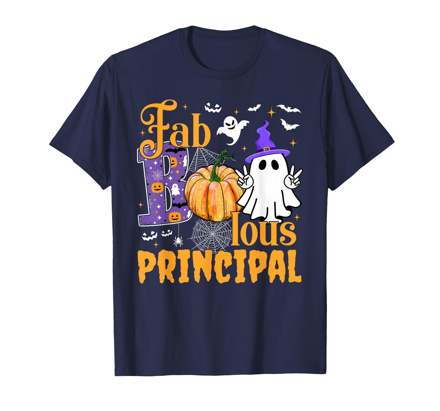 Funny Ghost Witch Faboolous Principal Halloween Costume T-Shirt