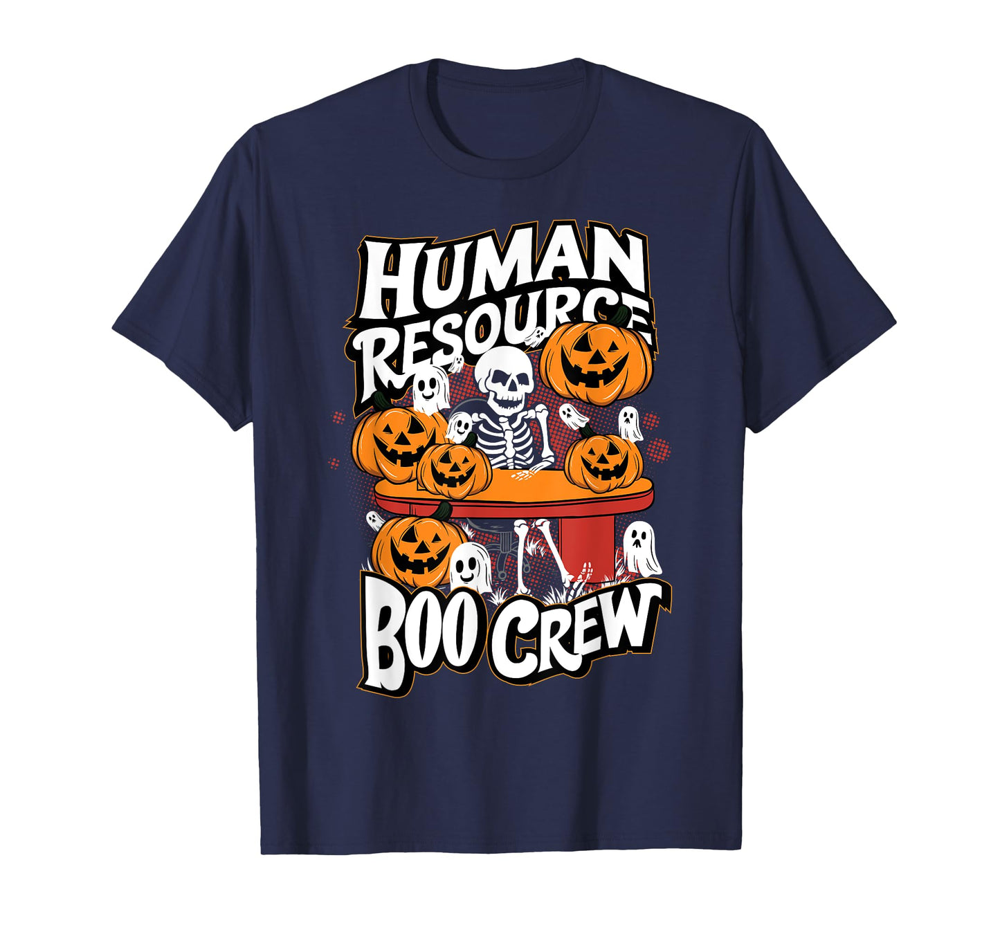 HR Boo Crew Halloween Ghost Trick Treat Squad Team T-Shirt