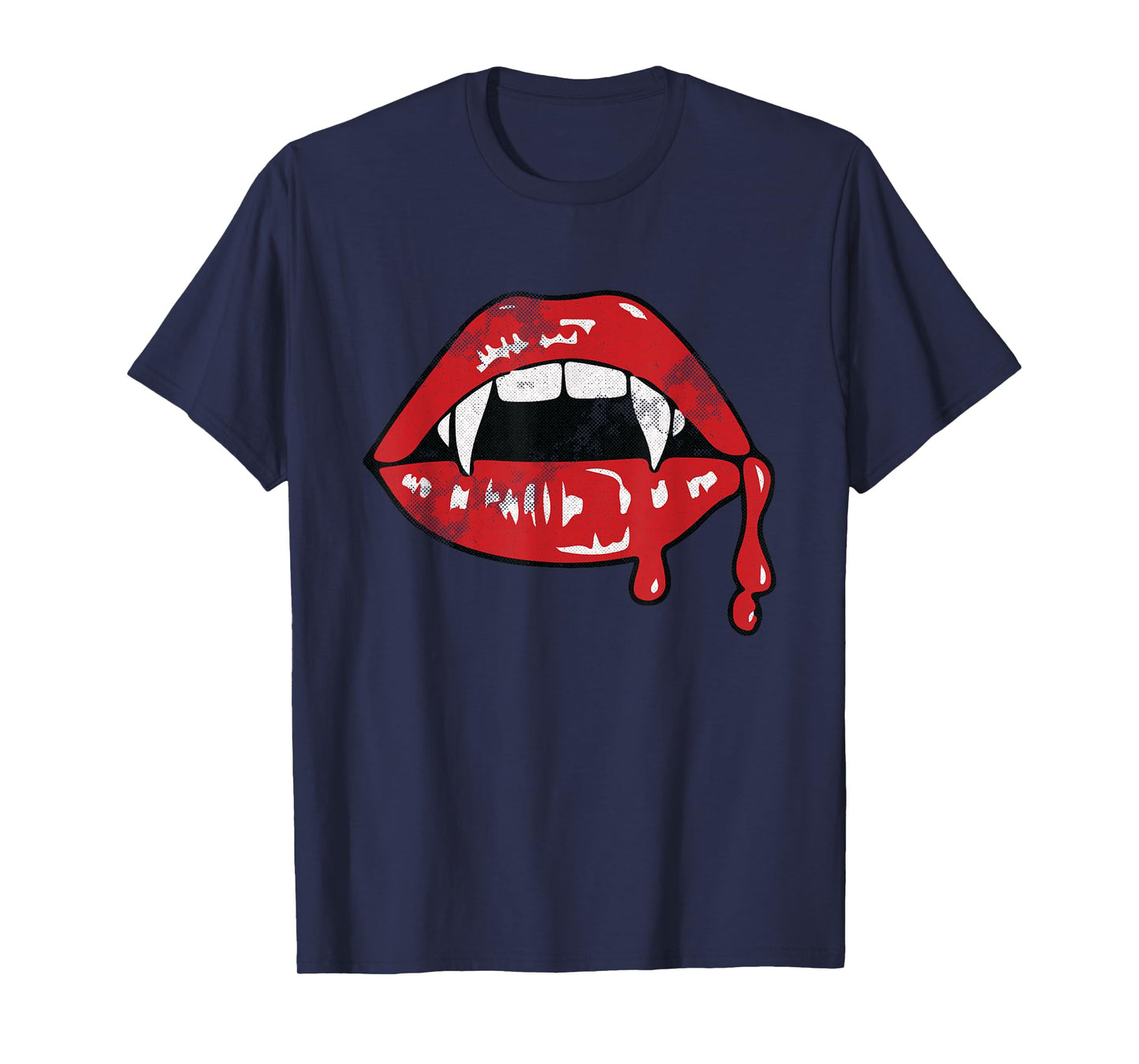 Vampire Lips Lazy Halloween Costume Blood Fangs T-Shirt