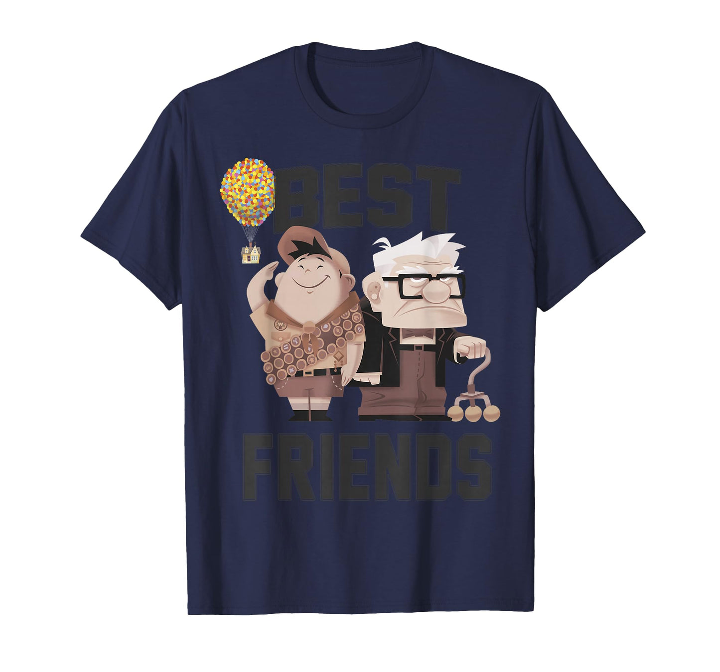 Disney Pixar Up Russell & Carl Best Friends Bold Text Logo T-Shirt