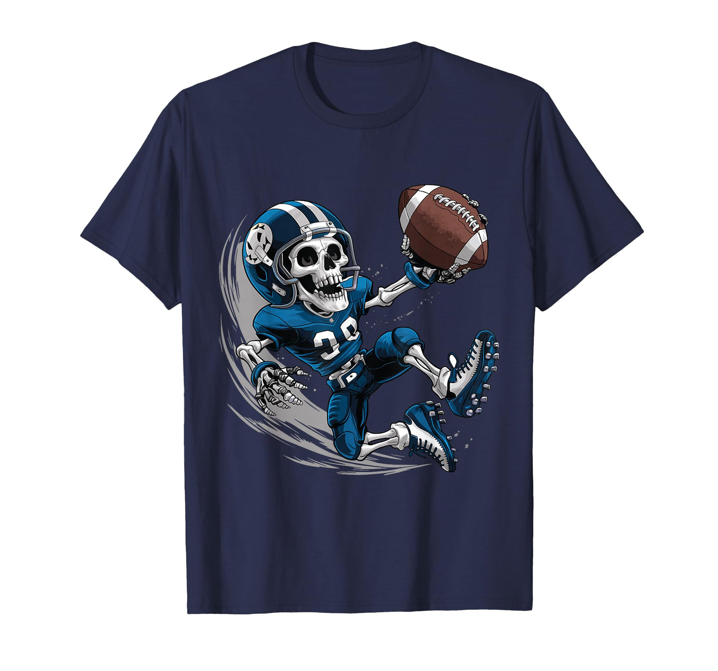 American Football Skeleton Halloween Men Boys Football Fan T-Shirt