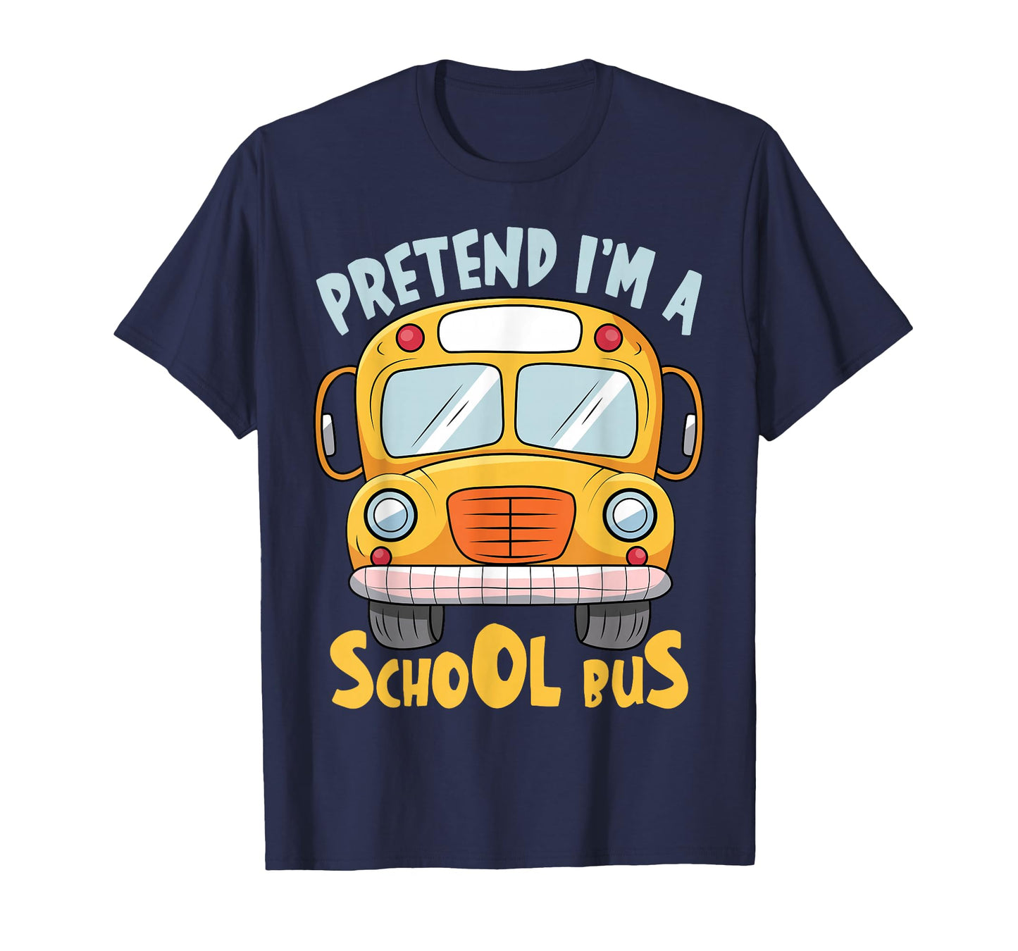 Funny Pretend I'm A School Bus Lazy Halloween Costume T-Shirt