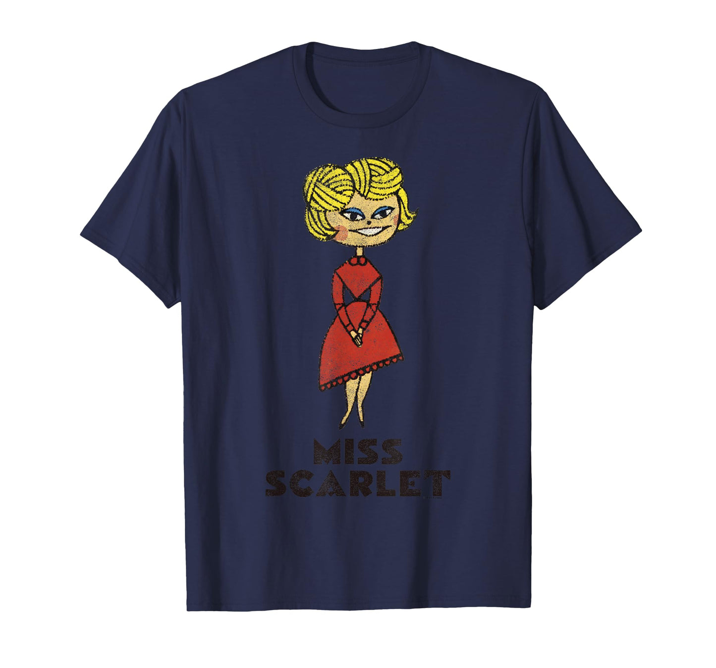 Clue Retro Miss Scarlet Portrait T-Shirt