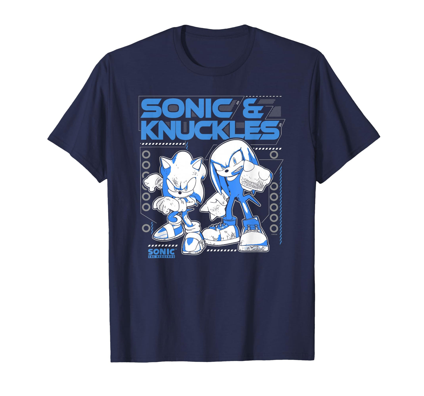 Sonic The Hedgehog Sonic & Knuckles Teamup Distressed T-Shirt