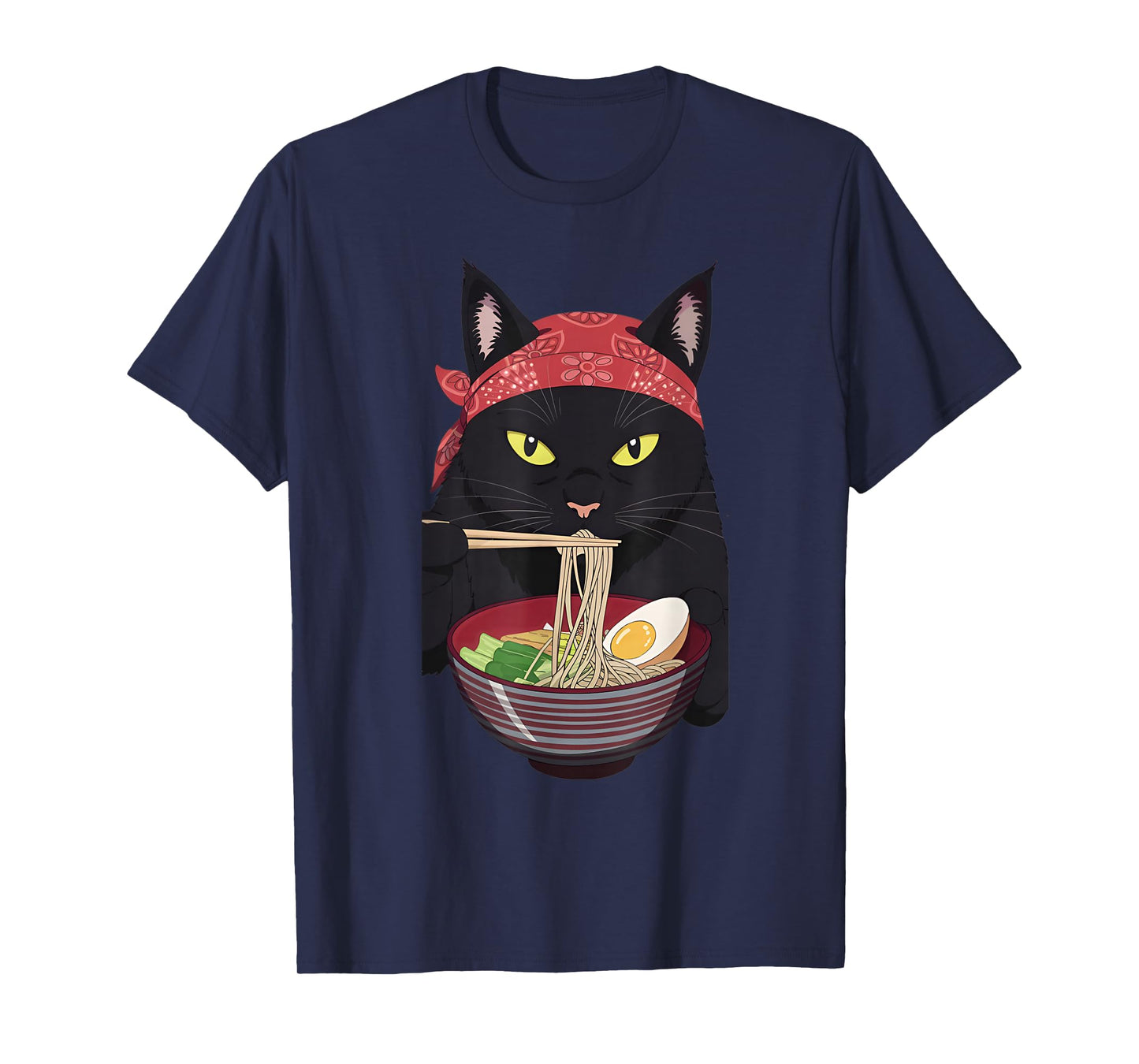ramen cat Japanese Kawaii Cat Anime T-Shirt